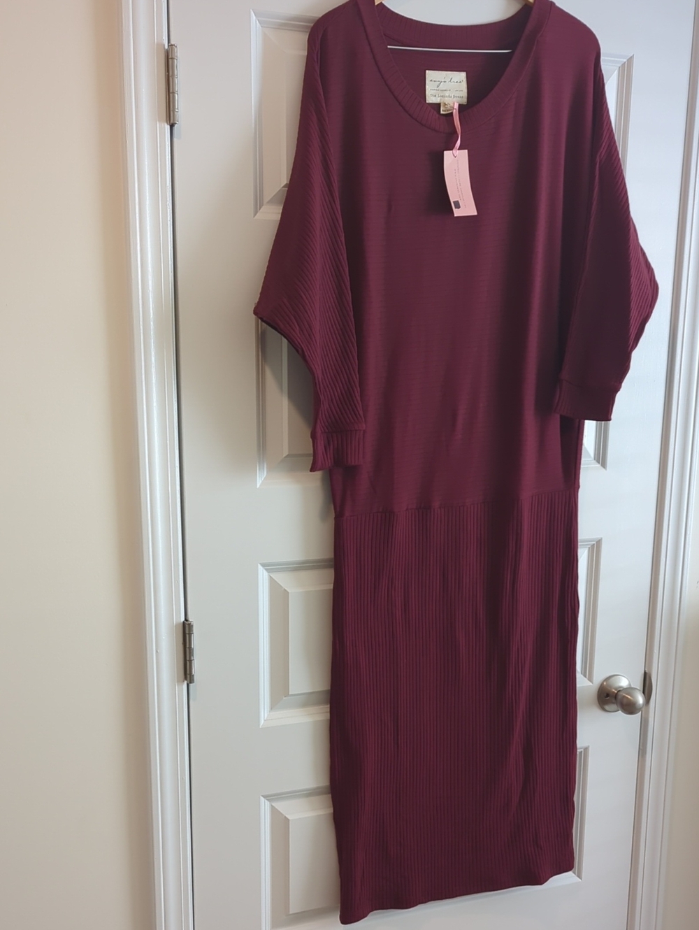 evy's tree Lucinda Dress in Deep Berry Rib P2P 30 L54